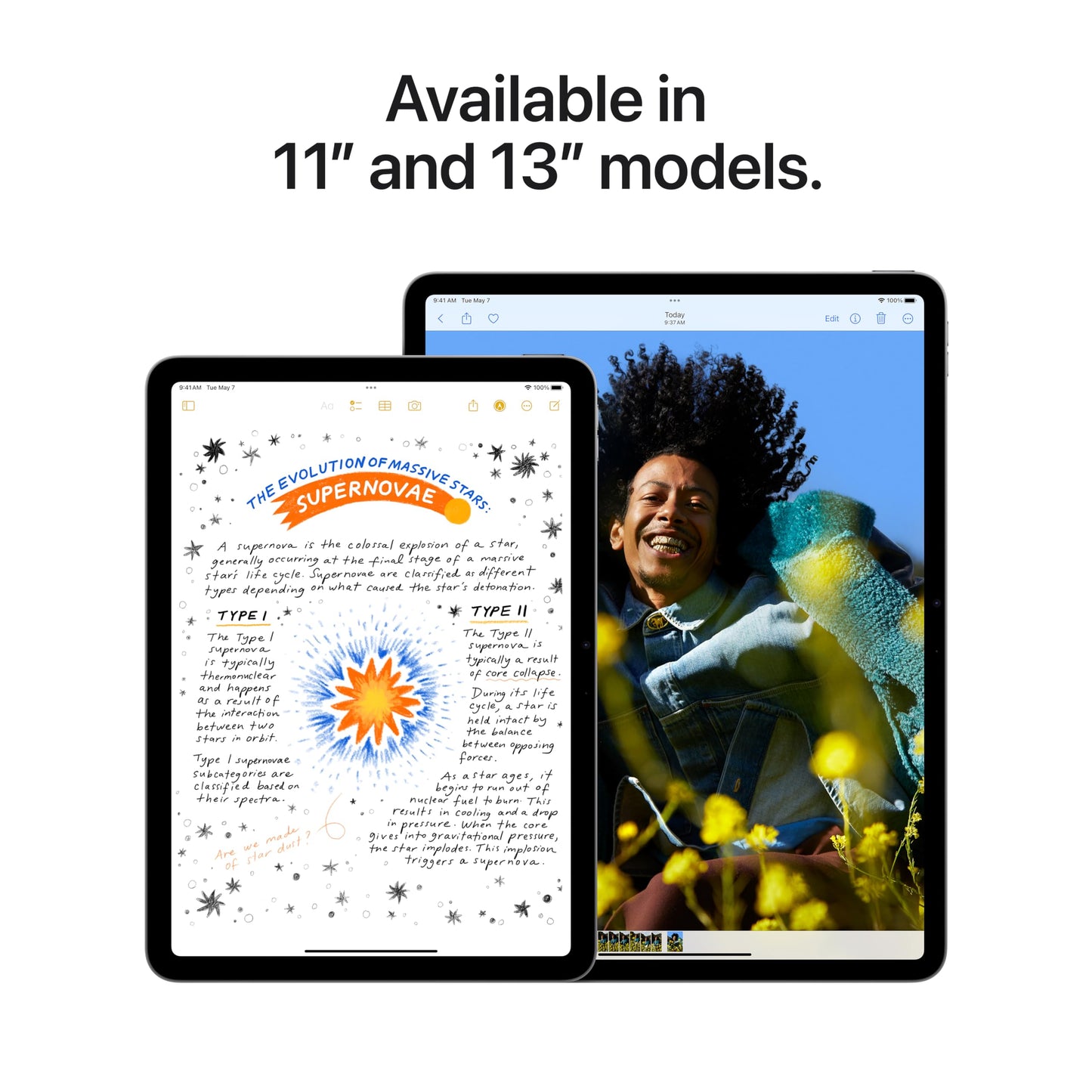 Apple iPad Air 13-inch (M2): Built for Apple Intelligence, Liquid Retina Display, 128GB, 12MP Front/Back Camera, Wi-Fi 6E, Touch ID, All-Day Battery Life — Starlight